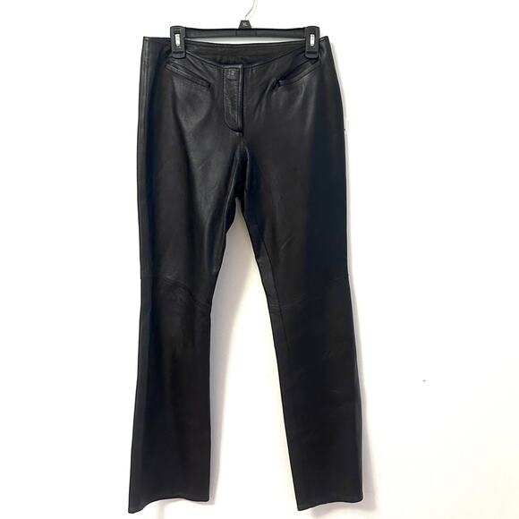 ELEMENTS by VAKKO - women's black faux leather pants - size 6 - Picture 1 of 10